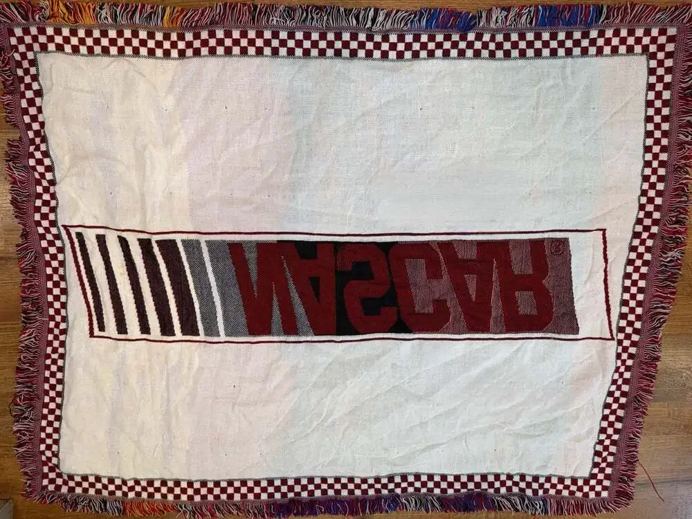 NASCAR Woven Blanket with Checkered Flag Border
